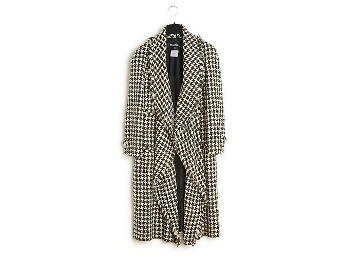 Chanel 06P Tweed de seda blanco negro FR38/40