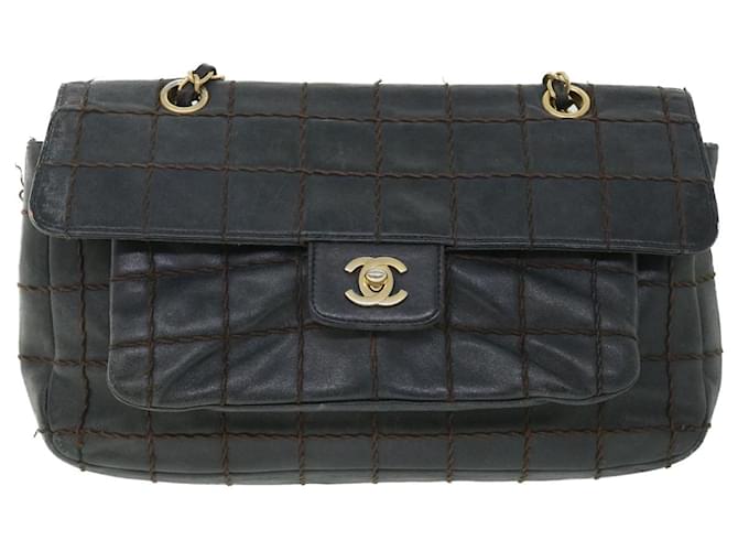 Classique Chanel Stitch Sauvage Cuir Noir  ref.1091357