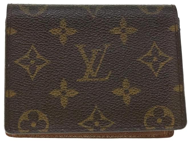 Louis Vuitton Porte carte einfach Braun Leinwand  ref.1091382