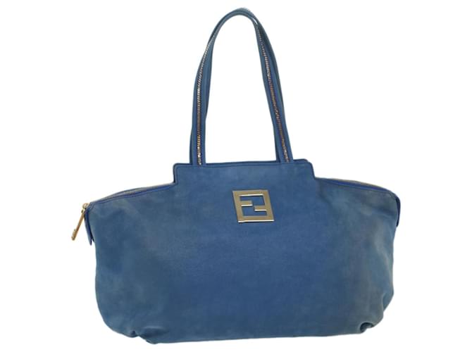 FENDI Tote Bag Leather Blue Auth 55431  ref.1091472