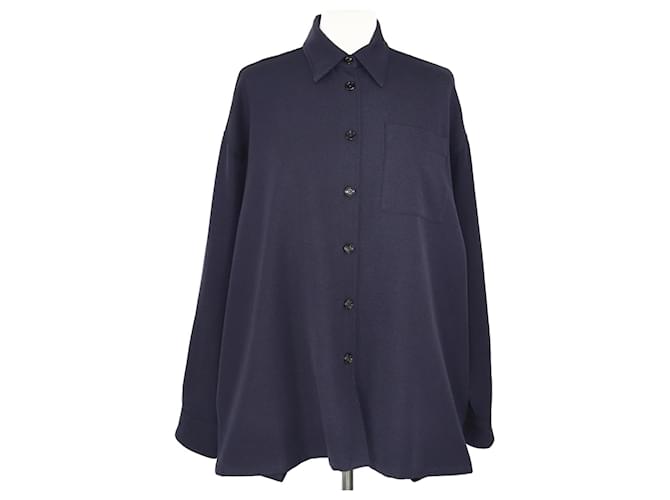 CAMISA DE GABARDINA OVERSIZE - Azul