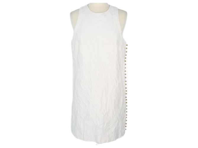 Gucci White Embossed Effect Midi Dress Silk  ref.1091555