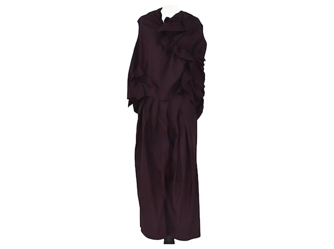 Marni Prune Ruffled Sleeveless Top & Pants Set Cotton  ref.1091557