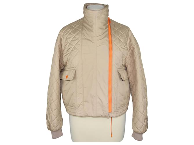 Hermès Beige/Orange Quilted Sport Jacket Polyester  ref.1091569