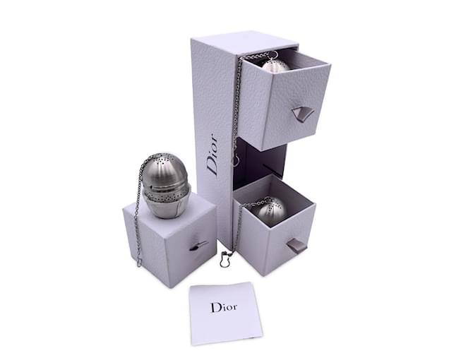 Christian Dior Limited Edition Tea Time Silver Metal Tea Infuser Set Silvery  ref.1091602