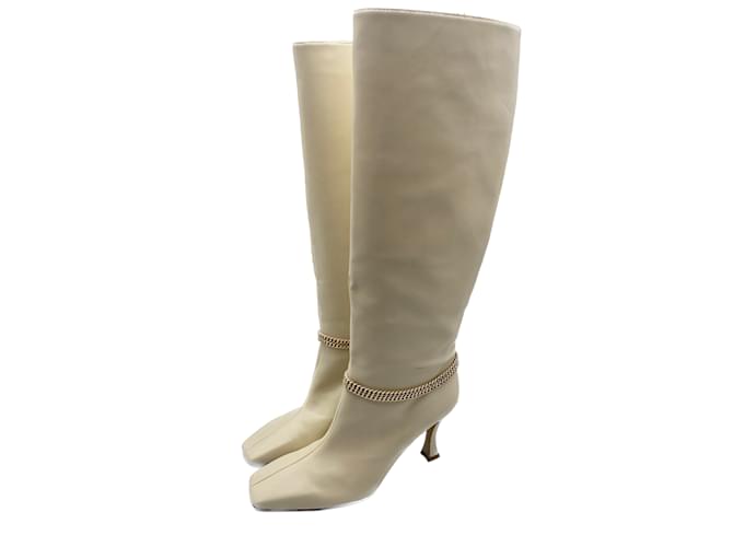 Autre Marque ILIO SMERALDO  Boots T.eu 39 leather Cream  ref.1091656