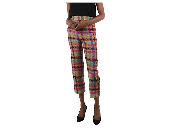 Etro Multi elasticated waist check light trousers - size IT 38 Multiple colors Silk  ref.1091756