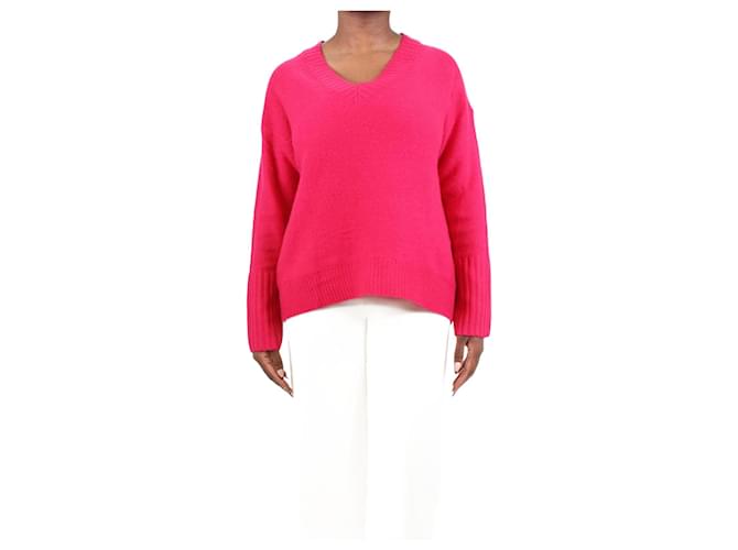 360 Cashmere Suéter de caxemira rosa com decote em V - tamanho M Casimira  ref.1091785