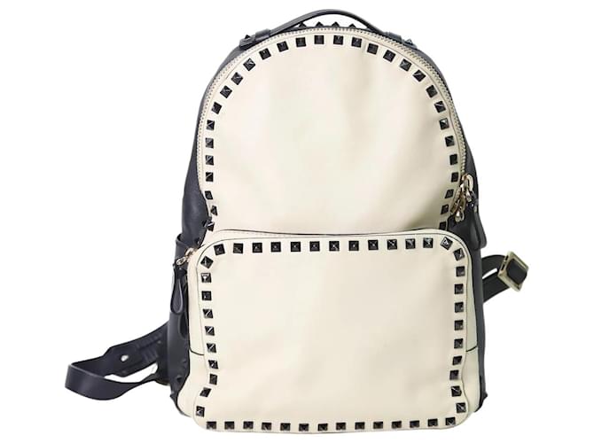 Valentino Cream studded backpack Leather  ref.1091789