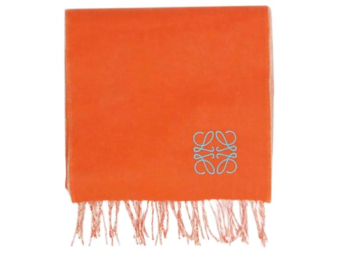 Loewe Cachecol com mistura de lã com franjas laranja  ref.1091807