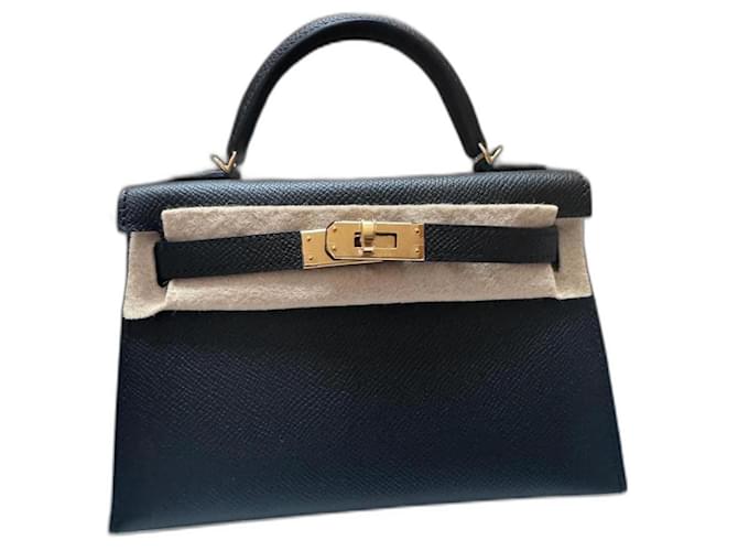Kelly Hermès Handtaschen Schwarz Leder  ref.1091818