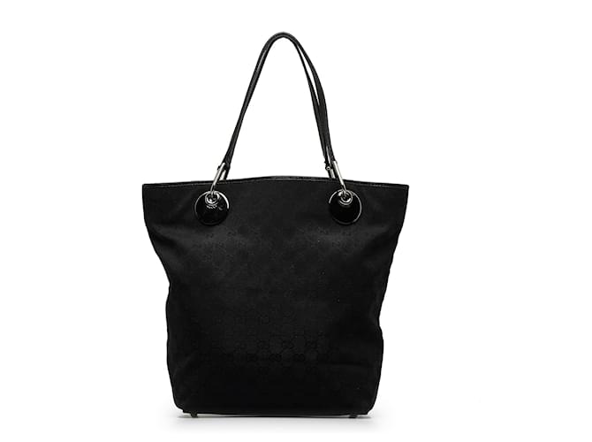 Gucci Eclipse-Tasche aus schwarzem GG-Segeltuch Leder Leinwand Kalbähnliches Kalb  ref.1091904