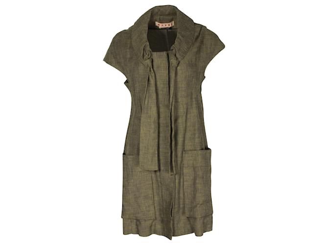 Marni Tweed Mini Dress in Green Cotton  ref.1092144