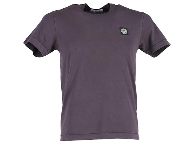 Camiseta con parche del logo en algodón morado de Stone Island Púrpura  ref.1092150