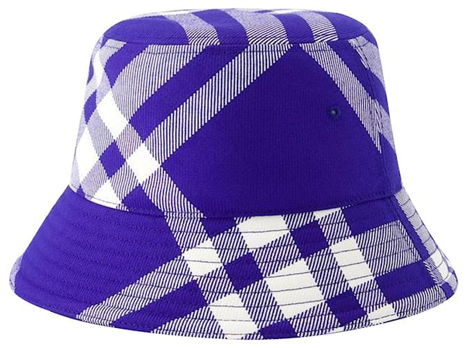 Monogram Bucket Hat - Burberry - Wool - Blue  ref.1092153