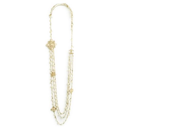 Chanel 2015 Collana con filo di perle di Salisburgo D'oro Metallo  ref.1092433
