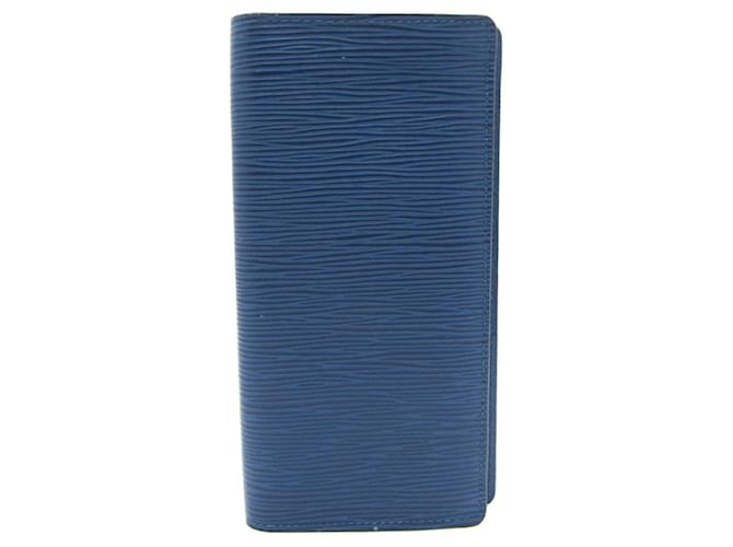 Louis Vuitton Brazza Azul marinho Couro  ref.1092435