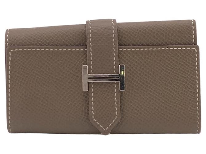 Hermès Etui porte clés Beige Leather  ref.1092449