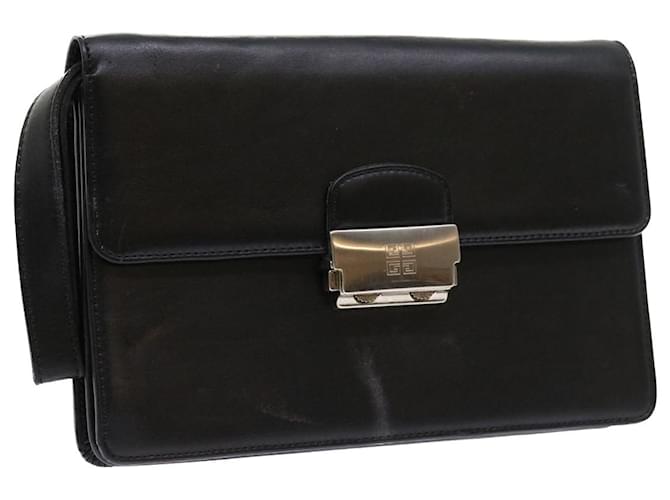 GIVENCHY Clutch Bag Leather Black Auth bs8725  ref.1092582