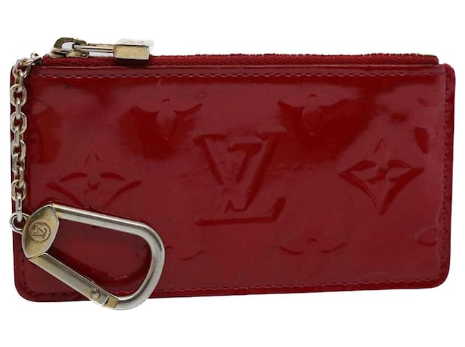 LOUIS VUITTON Monogram Vernis Pochette Cles Coin Purse Red M9144F LV Auth 55771 Patent leather  ref.1092604