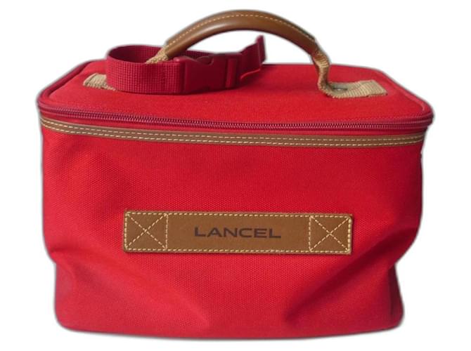 LANCEL Vanity Rigid red canvas BE Cloth  ref.1092804
