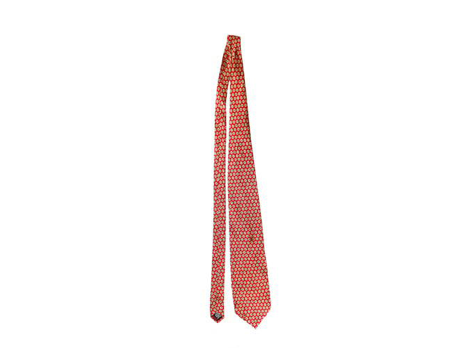 Cravate en soie Yves Saint Laurent Rouge  ref.1092843