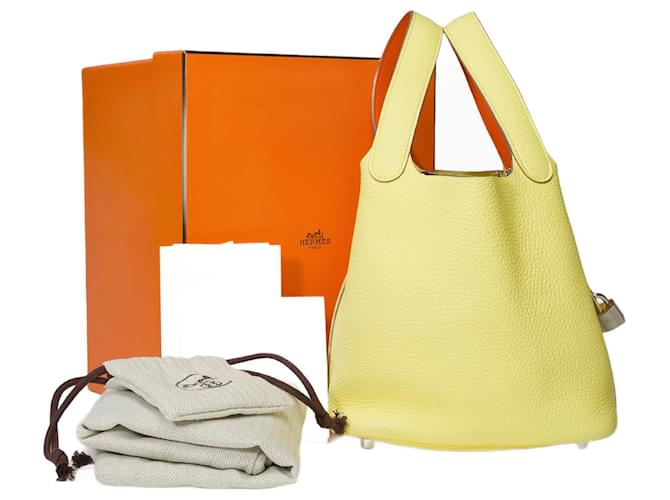 Hermès HERMES Picotin Bag in Yellow Leather - 101529  ref.1092848