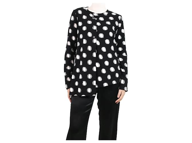 Y'S Black polka dot button-up cardigan - size S  ref.1093152