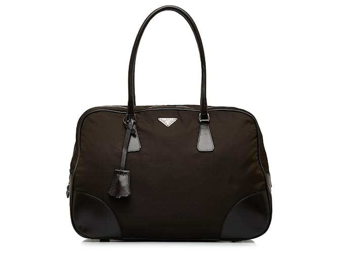 Bolsa Prada Tessuto Preto Couro Bezerro-como bezerro Nylon Pano