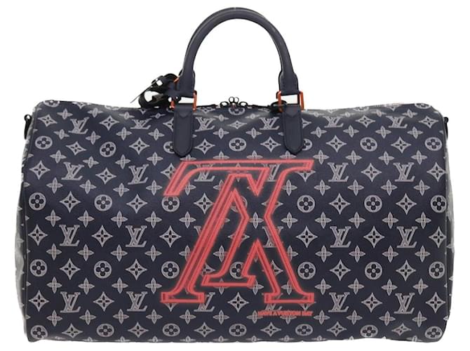 Louis Vuitton Keepall Bandouliere 50 Navy blue Cloth  ref.1093393