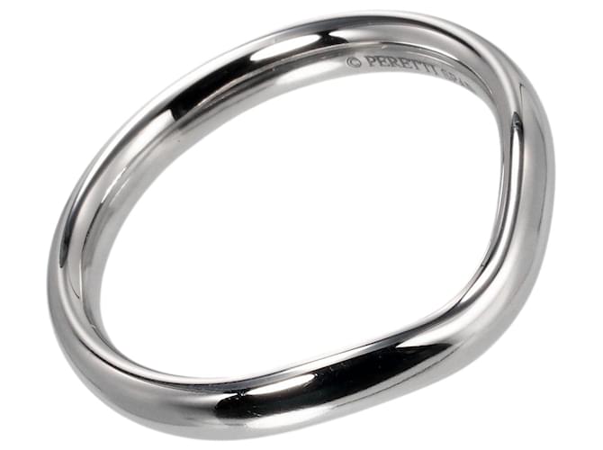 Tiffany & Co Curved band Silvery Platinum  ref.1093479