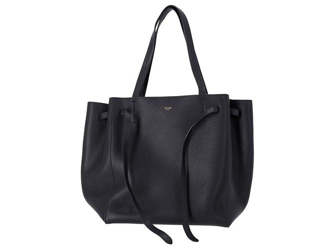 Céline Bolsa Celine Phantom Cabas em Couro Preto