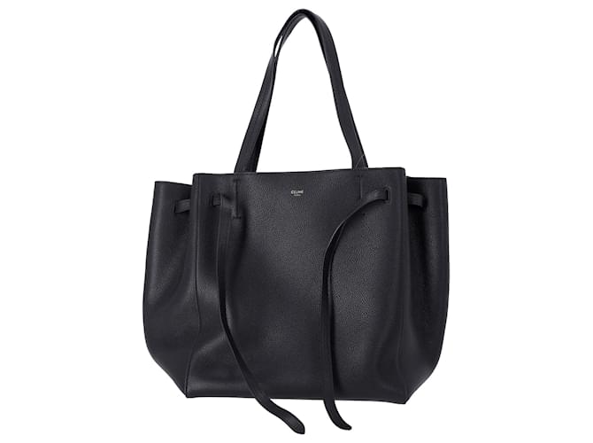 Céline Celine Phantom Cabas Bag in Black Leather  ref.1093616