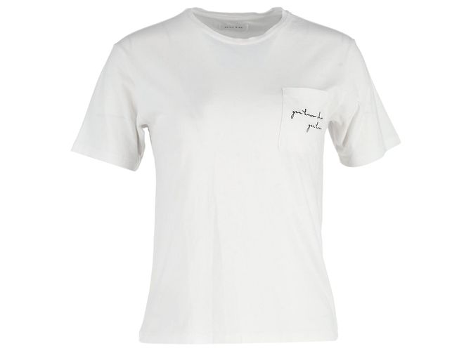 Camiseta Anine Bing Pocket em Algodão Branco