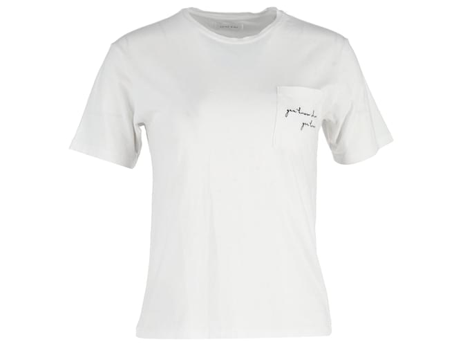 T-shirt con tasca Anine Bing in cotone bianco  ref.1093641