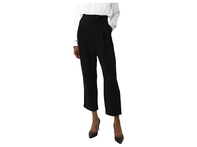 Totême Black pleated crepe trousers - size FR 34 Viscose  ref.1093650