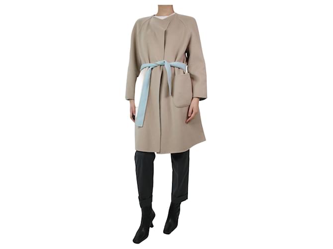 Autre Marque Beige reversible wool coat - size UK 10  ref.1093652