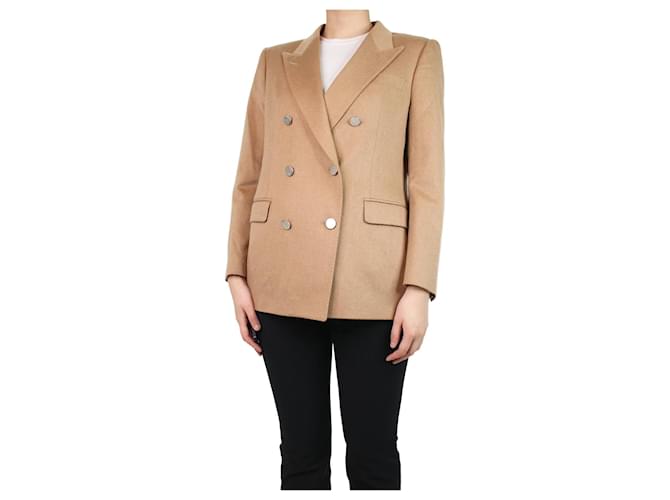 Autre Marque Neutral double-breasted camel blazer - size IT 46  ref.1093663