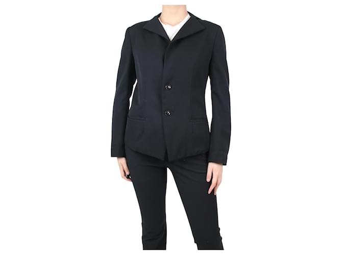 Y'S Blazer noir broderie anglaise - Taille marque 2 Laine  ref.1093670