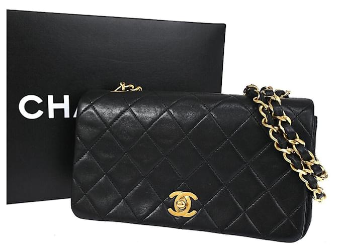 Timeless Chanel Full Flap Preto Couro  ref.1093747
