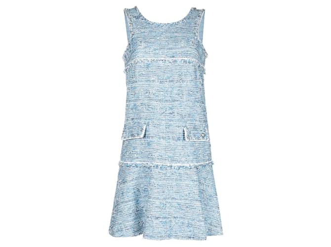 Chanel Chiara Ferragni Lesage Tweed Dress Blue  ref.1093871