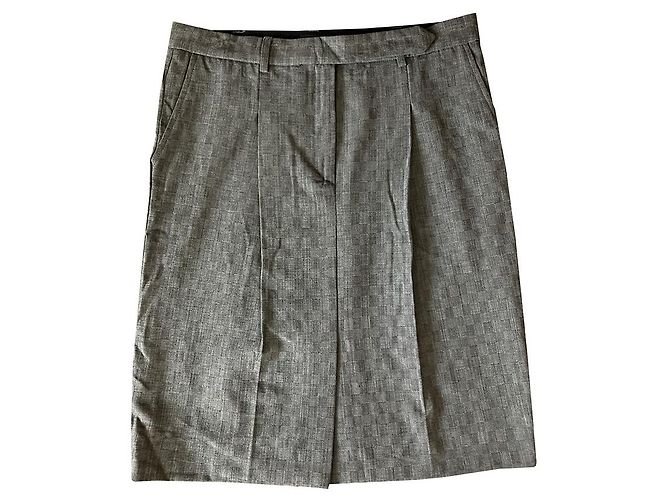 Joop! Wool Midi Skirt Grey Checked
