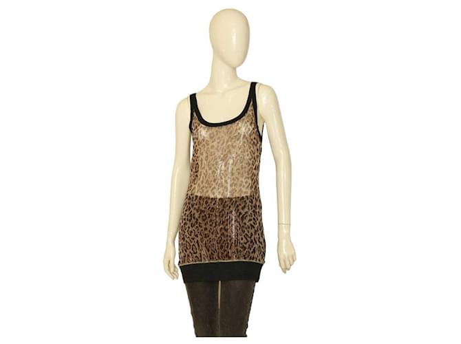 Dolce & Gabbana Blusa sem mangas com estampa de leopardo D&G Multicor Algodão  ref.1093932