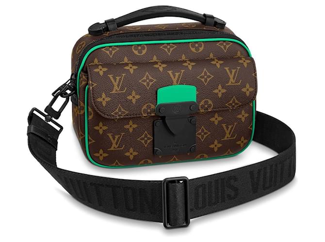 Louis Vuitton LV S Lock messenger Green Cloth  ref.1093948