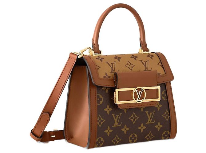 Bolso Louis Vuitton Dauphine Capitale Marrón Tela Castaño