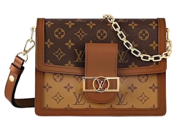 Louis Vuitton LV Dauphine Mini Bag Brown Cloth  ref.1093955