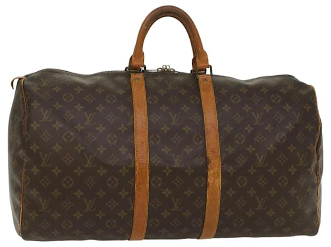 Louis Vuitton Monogram Keepall 55 Boston Bag M41424 LV Auth 55489 Cloth  ref.1094075