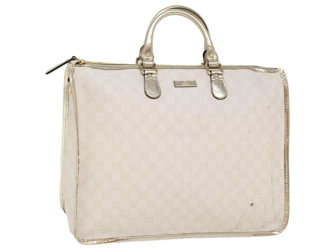 GUCCI GG Supreme Hand Bag PVC Leather White 189899 auth 56294  ref.1094083