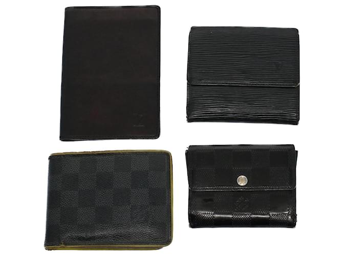 LOUIS VUITTON Epi Damier Graphite Wallet Leather 4Set Black LV Auth bs8671  ref.1094144