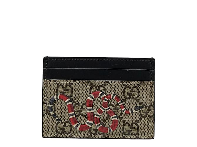 Gucci GG Supreme Kingsnake Card Case Brown ref.1094830 Joli Closet